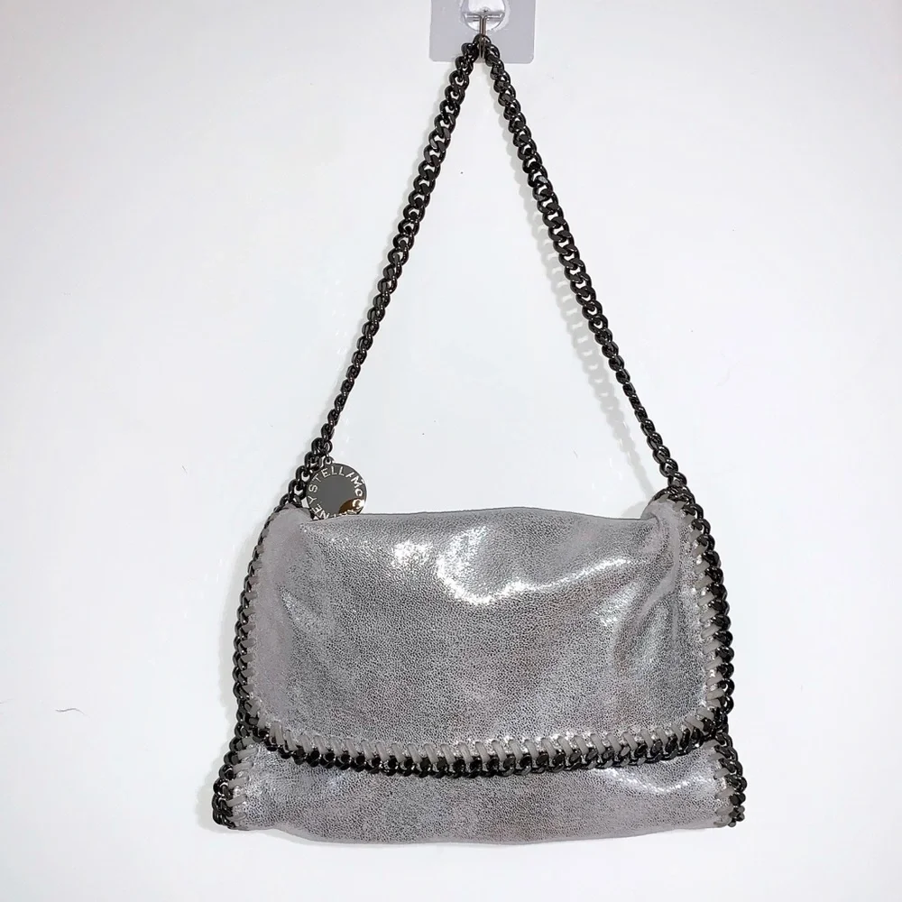 Stella McCartney Falabella Foldover Bag EUC Metallic Silver - Picture 3 of 17